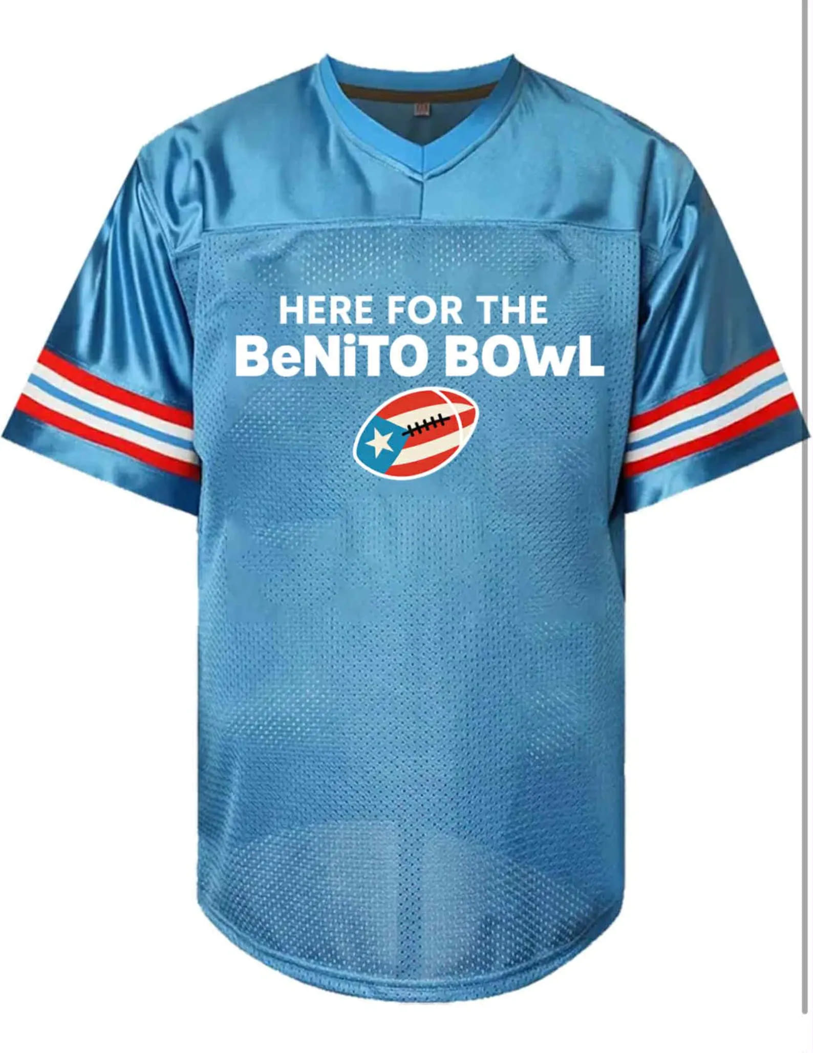 Version 2 Here for the Benito Bowl Football Jersey, Bad Bunny Fan Version 2 Here for the Benito Bowl Football Jersey, Bad Bunny Fan