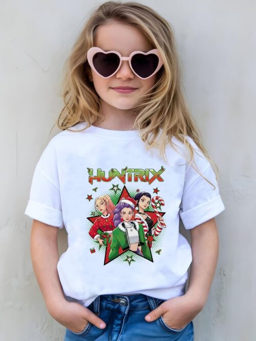 Huntrix Christmas Kpop Demom Hunters Kid Youth T-Shirt