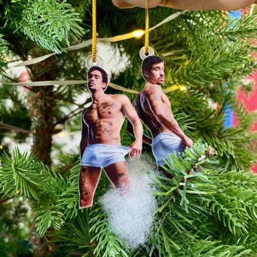 Funny Bad Bunny Ornament For Holiday Tree Decoration