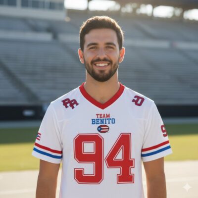 Team Benito Football Jersey, Halfbowl Fan, Bad Bunny Fan