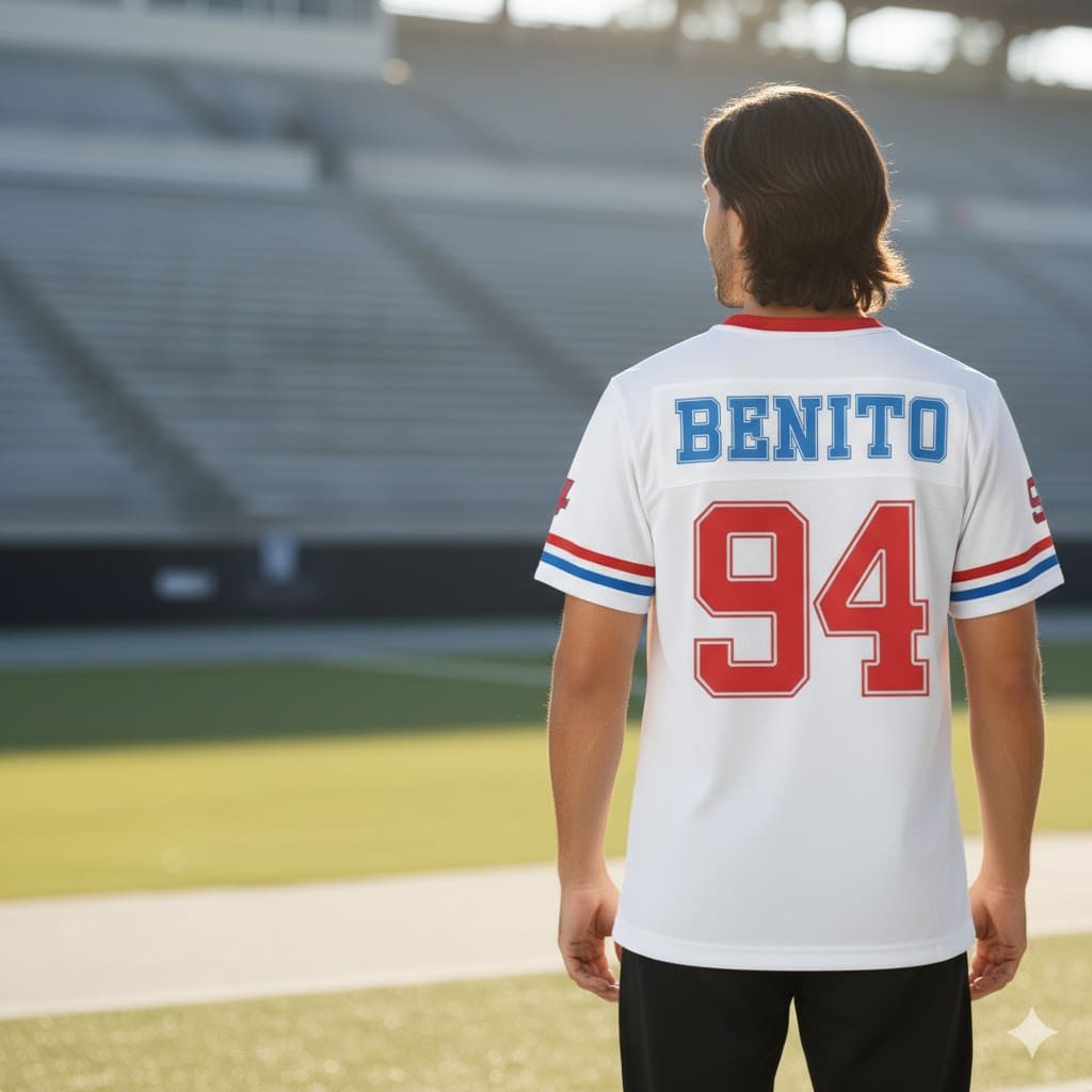 Team Benito Football Jersey, Halfbowl Fan, Bad Bunny Fan Team Benito Football Jersey, Halfbowl Fan, Bad Bunny Fan