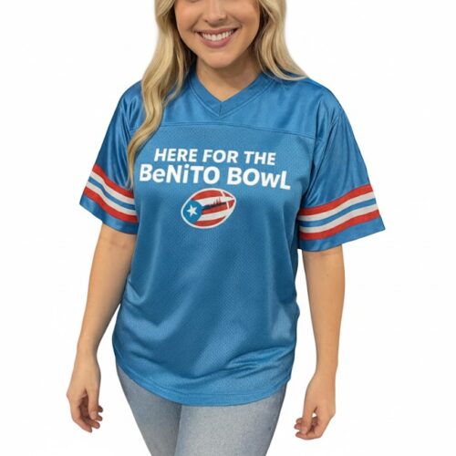 Version 2 Here for the Benito Bowl Football Jersey, Bad Bunny Fan Version 2 Here for the Benito Bowl Football Jersey, Bad Bunny Fan