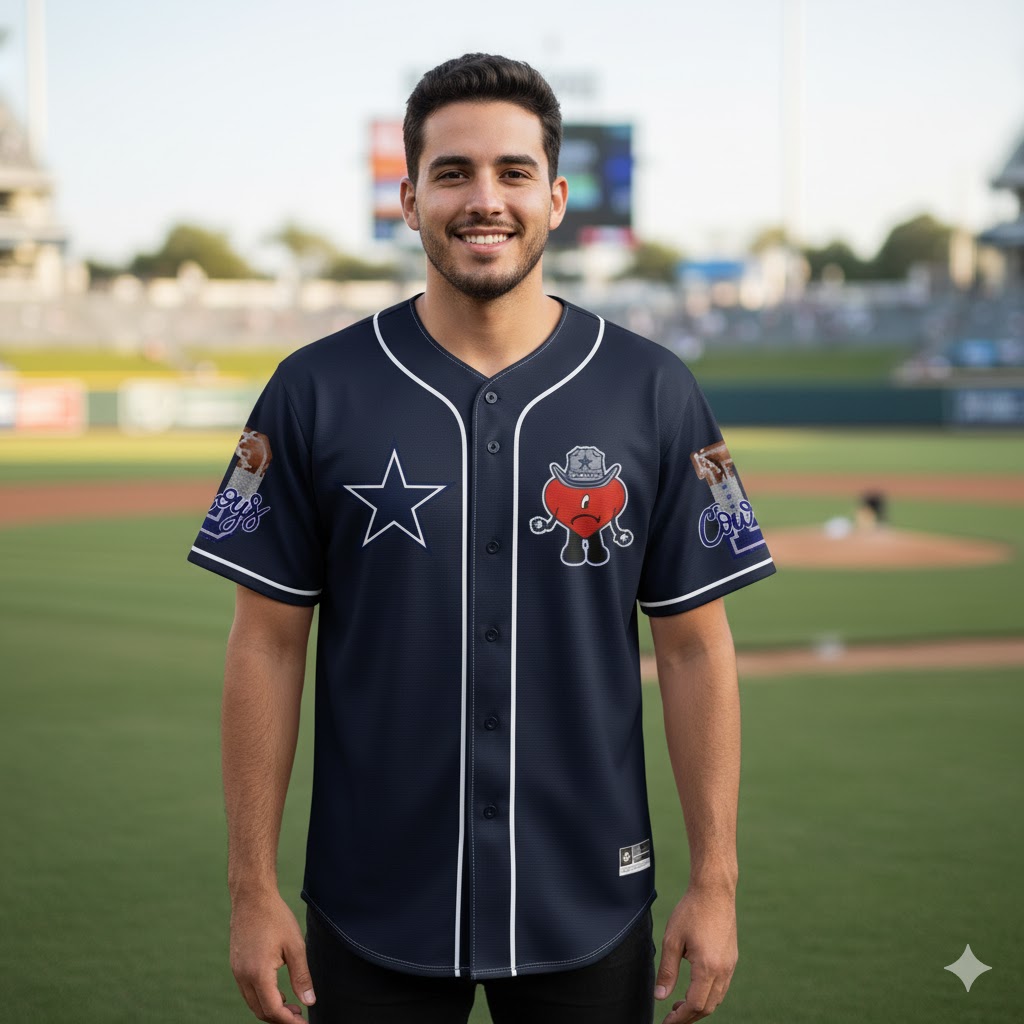 Dallas Cowboys FootFall Jersey And Bad Bunny Dallas Cowboys FootFall Jersey And Bad Bunny