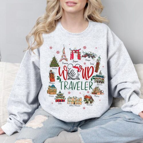 Mickey Epcot Center World Traveler Christmas T-Shirt