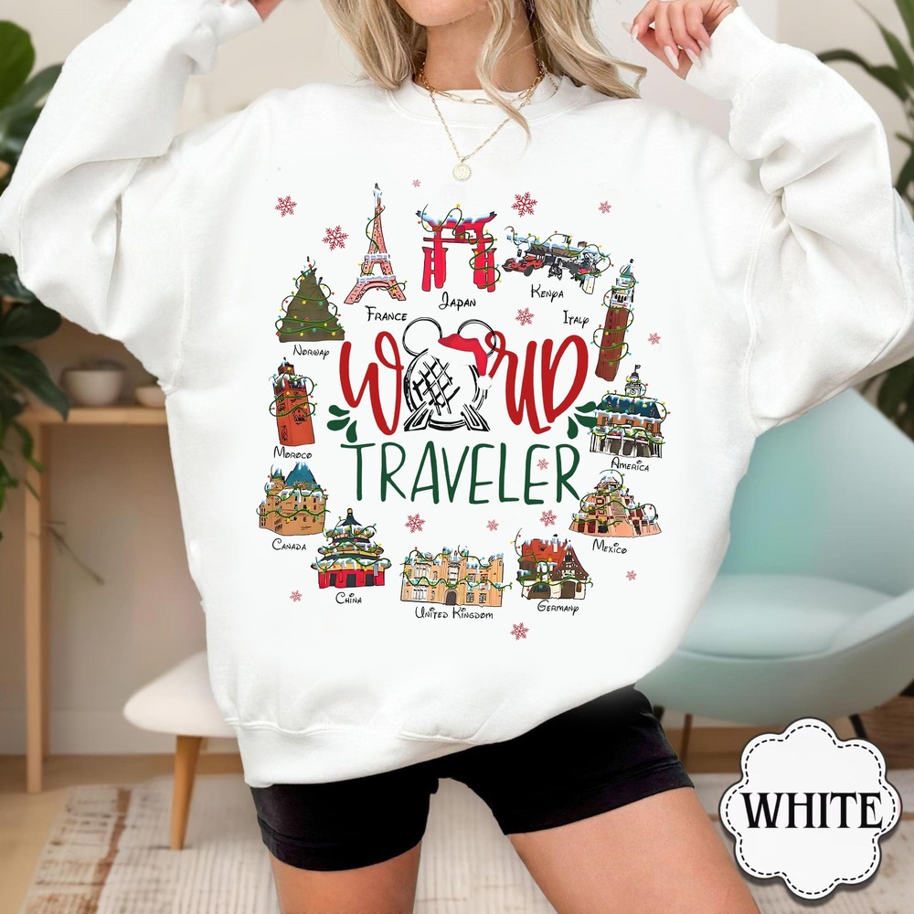 Mickey Epcot Center World Traveler Christmas T-Shirt Mickey Epcot Center World Traveler Christmas T-Shirt