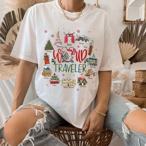 Mickey Epcot Center World Traveler Christmas T-Shirt