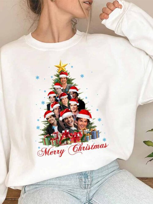 Christmas Damon Salvatore Sweatshirt, Damon Brothers Shirt for Women, Vintage Movie Shirt, Perfect Christmas Gift Casual Comfortable