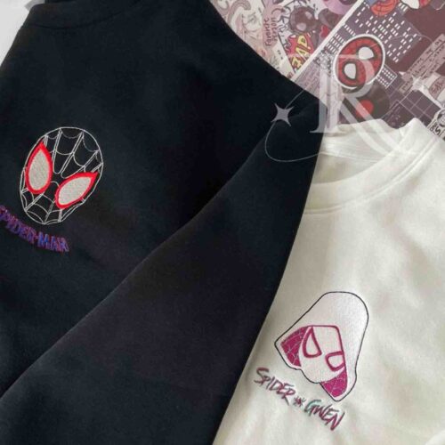 “Miles and Gwen” Spiderman – Couple Embroidered Crew