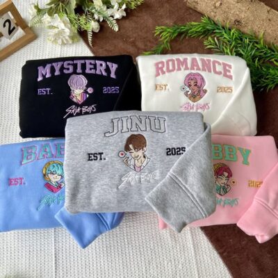 Kpop Demon Hunters Saja Boys Jinu Mystery Romance Baby Abby Embroidered Sweatshirt