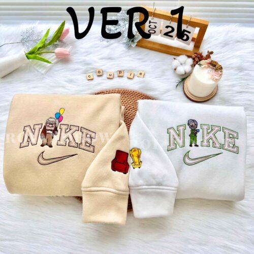 Carl and Ellie (Up Movie) Full Version – Embroidered Sweatshirt/Hoodie/T-shirt