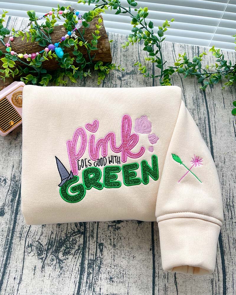 Pink & Green Magic (Wicked) – Embroidered Youth Sweatshirt/Hoodie/T-shirt Pink & Green Magic (Wicked) – Embroidered Youth Sweatshirt/Hoodie/T-shirt