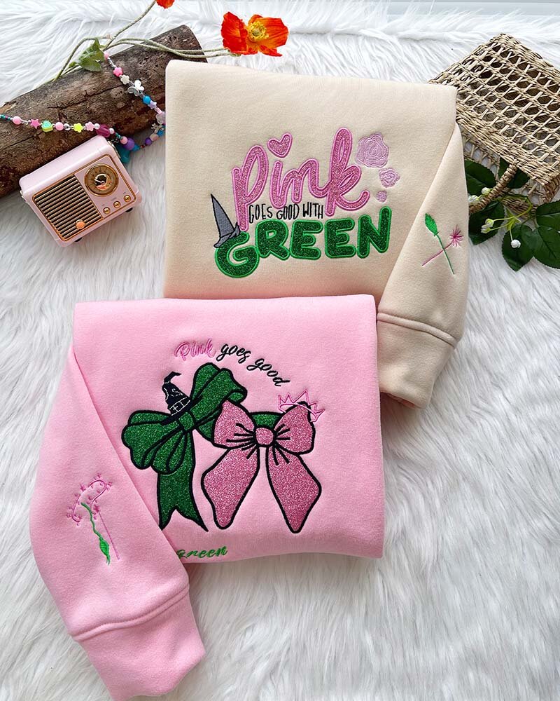 Pink & Green Magic (Wicked) – Embroidered Youth Sweatshirt/Hoodie/T-shirt Pink & Green Magic (Wicked) – Embroidered Youth Sweatshirt/Hoodie/T-shirt