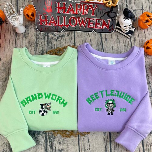 Beetlejuice & Sandworm – Embroidered Sweatshirt/Hoodie/T-shirt