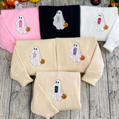 Ghost Drinking Ver 2 – Embroidered Sweatshirt/Hoodie/T-shirt