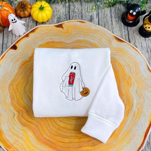 Ghost Drinking Ver 2 – Embroidered Sweatshirt/Hoodie/T-shirt
