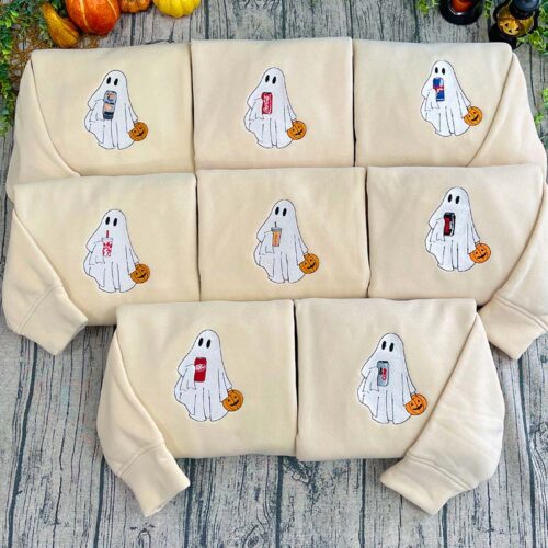 Ghost Drinking – Embroidered Sweatshirt/Hoodie/T-shirt