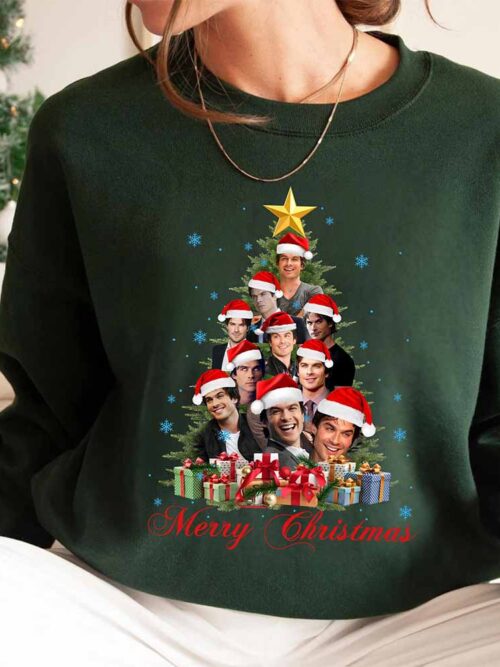 Christmas Damon Salvatore Sweatshirt, Damon Brothers Shirt for Women, Vintage Movie Shirt, Perfect Christmas Gift Casual Comfortable
