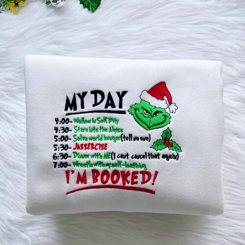 Grinch-inspired Christmas Collection – Embroidered Sweatshirt/Hoodie/T-shirt