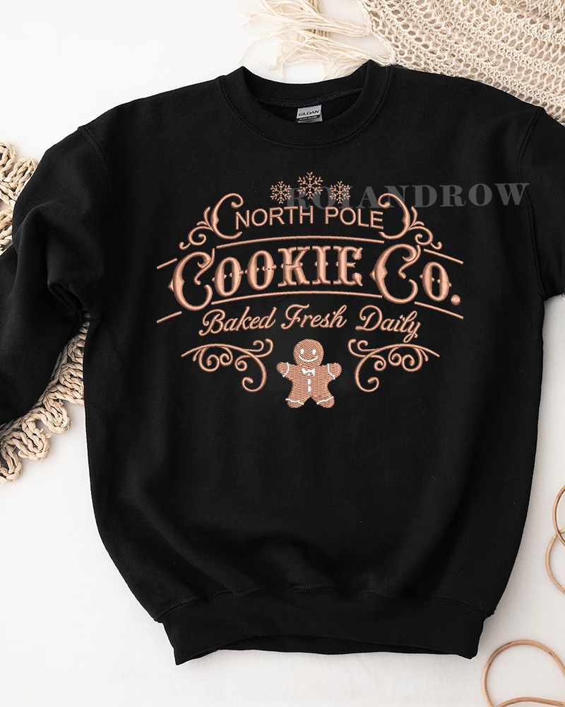 North Pole Cookie Co – Christmas Embroidered Sweatshirt North Pole Cookie Co – Christmas Embroidered Sweatshirt