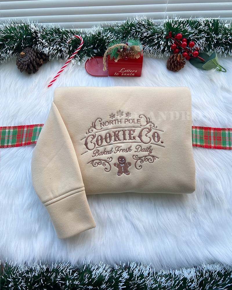 North Pole Cookie Co – Christmas Embroidered Sweatshirt North Pole Cookie Co – Christmas Embroidered Sweatshirt