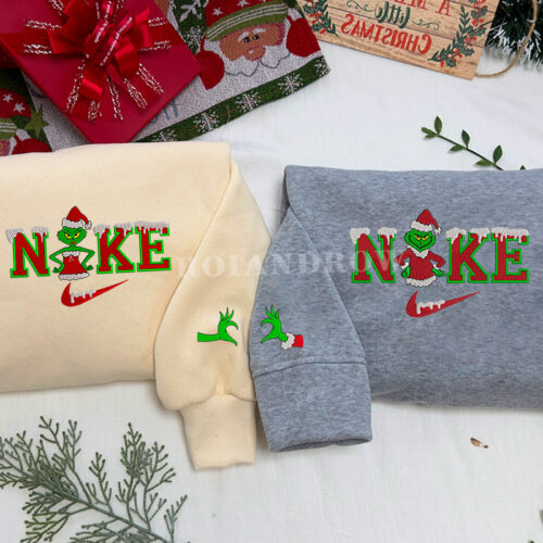 MR Grinch And Mrs Grinch – Embroidered Christmas Shirt