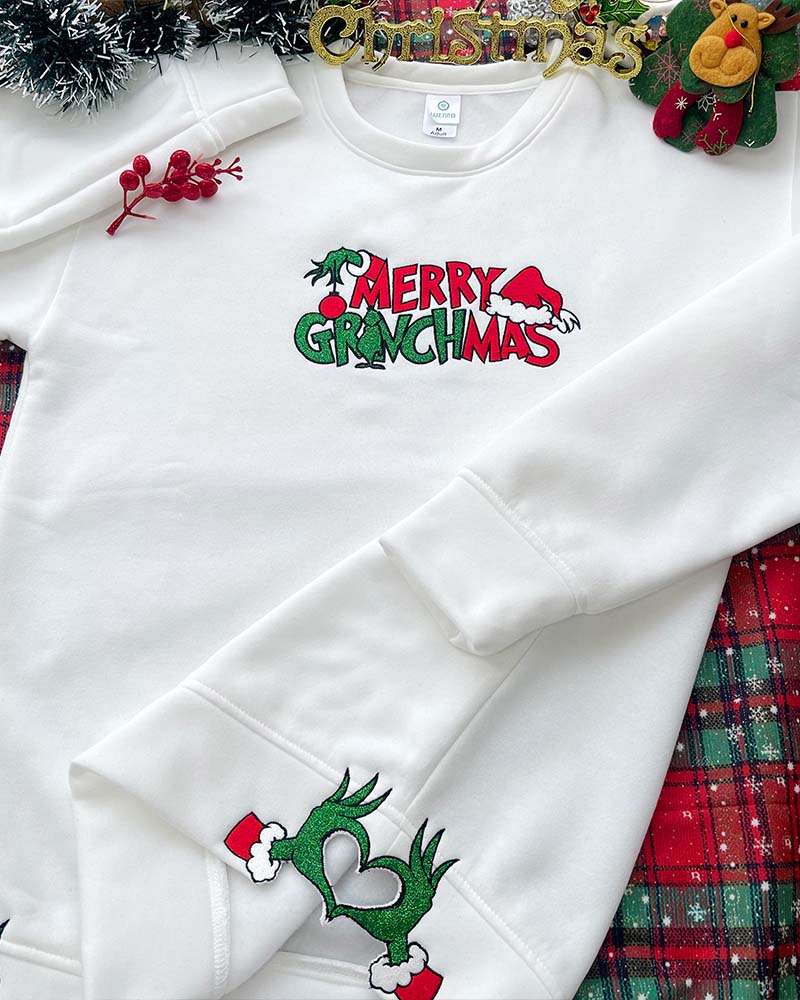 Merry Grinchmas – Embroidered Youth Sweatshirt/Hoodie/T-shirt Merry Grinchmas – Embroidered Youth Sweatshirt/Hoodie/T-shirt