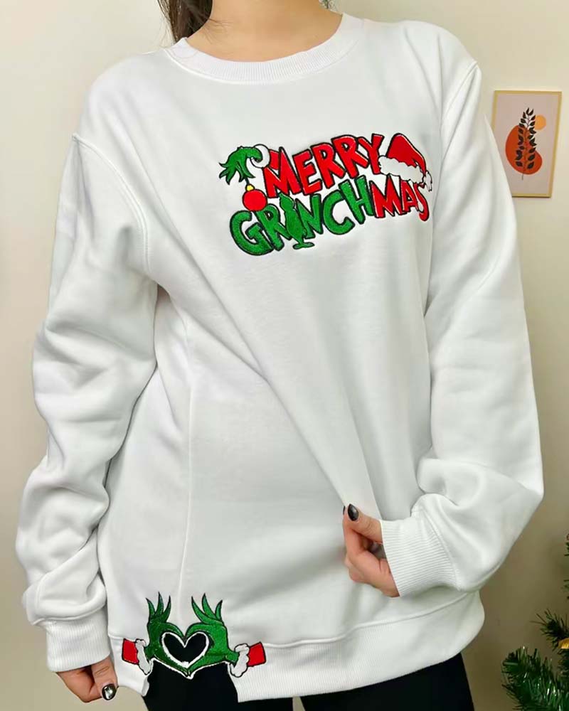 Merry Grinchmas – Embroidered Youth Sweatshirt/Hoodie/T-shirt Merry Grinchmas – Embroidered Youth Sweatshirt/Hoodie/T-shirt