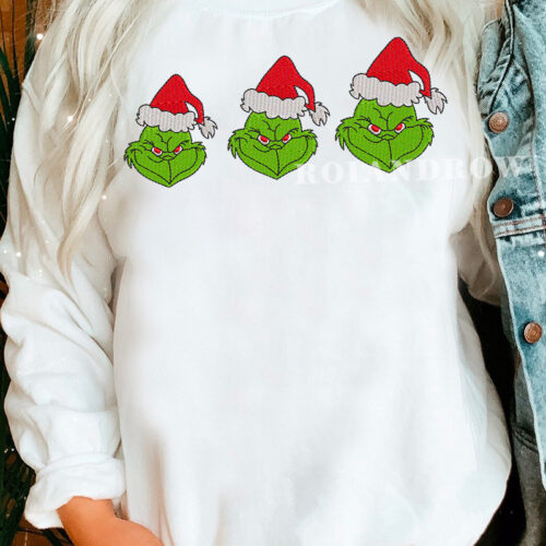 Grinch – Christmas Embroidered Sweatshirt