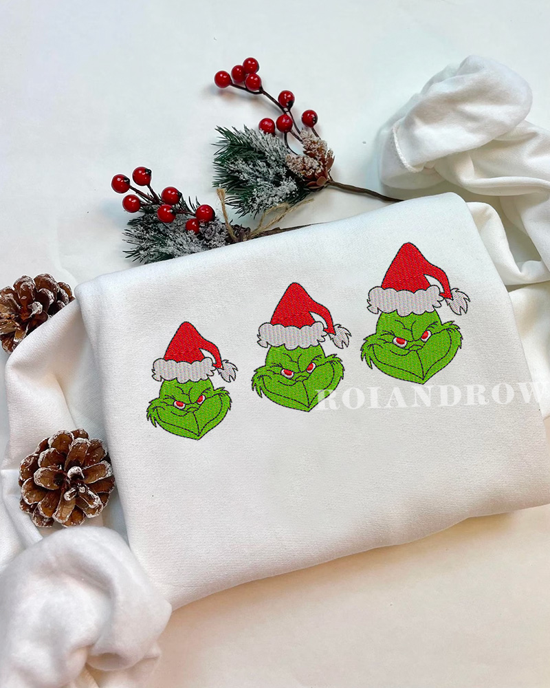 Grinch – Christmas Embroidered Sweatshirt Grinch – Christmas Embroidered Sweatshirt