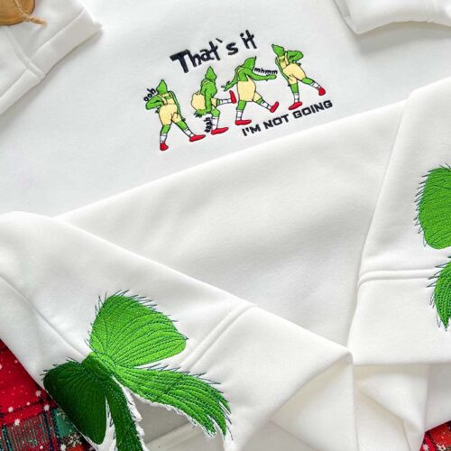 Grinch Sided Bow- Embroidered Youth Sweatshirt/Hoodie/T-shirt