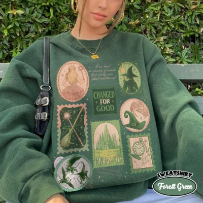 Wicked Changed For Good Stamps Sweatshirt, Wizard Movie Inspired Shirt
