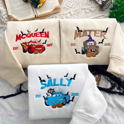 McQueen & Sally & Mater version Halloween- Embroidered Sweatshirt/Hoodie/T-shirt