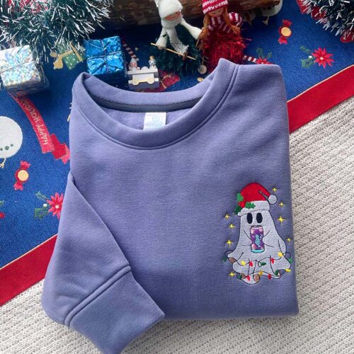 Boo Christmas Drinks (On the right chest)  – Embroidered Youth Sweatshirt/Hoodie/T-shirt