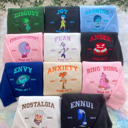 Inside Out Full Emotion ( Ver 2) – Embroidered Sweatshirt/Hoodie/T-shirt