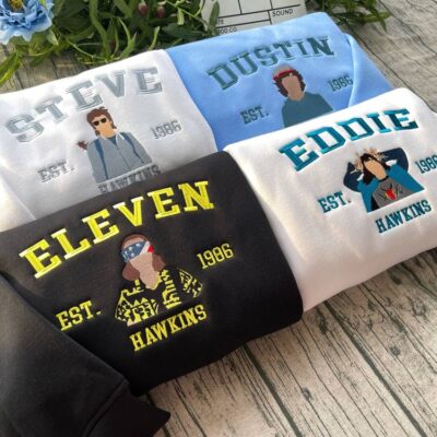 Stranger Thing movie Embroidered Sweatshirt, Eleven Dustin Will Billy Eddie Embroidered Sweatshirt, Hawkins Sweater, Running Up Crewneck, Friends Sweater, Stranger Things Season 5