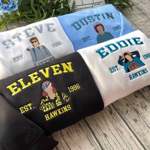 Stranger Thing movie Embroidered Sweatshirt, Eleven Dustin Will Billy Eddie Embroidered Sweatshirt, Hawkins Sweater, Running Up Crewneck, Friends Sweater, Stranger Things Season 5