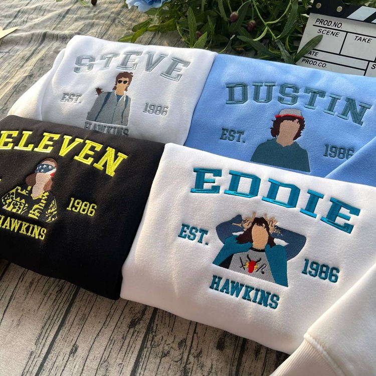 Stranger Thing movie Embroidered Sweatshirt, Eleven Dustin Will Billy Eddie Embroidered Sweatshirt, Hawkins Sweater, Running Up Crewneck, Friends Sweater, Stranger Things Season 5 Stranger Thing movie Embroidered Sweatshirt, Eleven Dustin Will Billy Eddie Embroidered Sweatshirt, Hawkins Sweater, Running Up Crewneck, Friends Sweater, Stranger Things Season 5