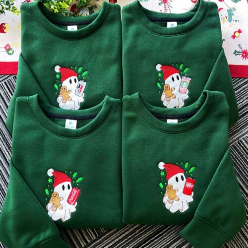 Boo Christmas Drinks – Embroidered Sweatshirt/Hoodie/T-shirt