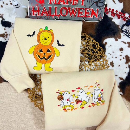 Pumpkin Bear Halloween Collection – Embroidered Sweatshirt/Hoodie/T-shirt