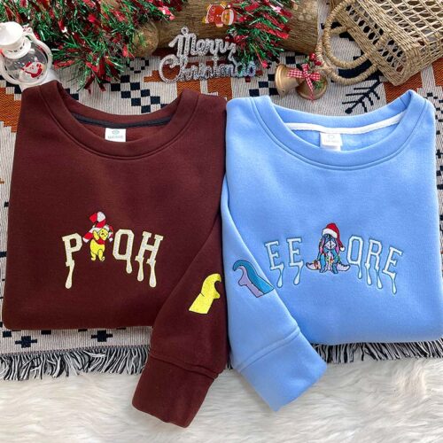 Winnie the Pooh Christmas  – Embroidered Youth Sweatshirt/Hoodie/T-shirt