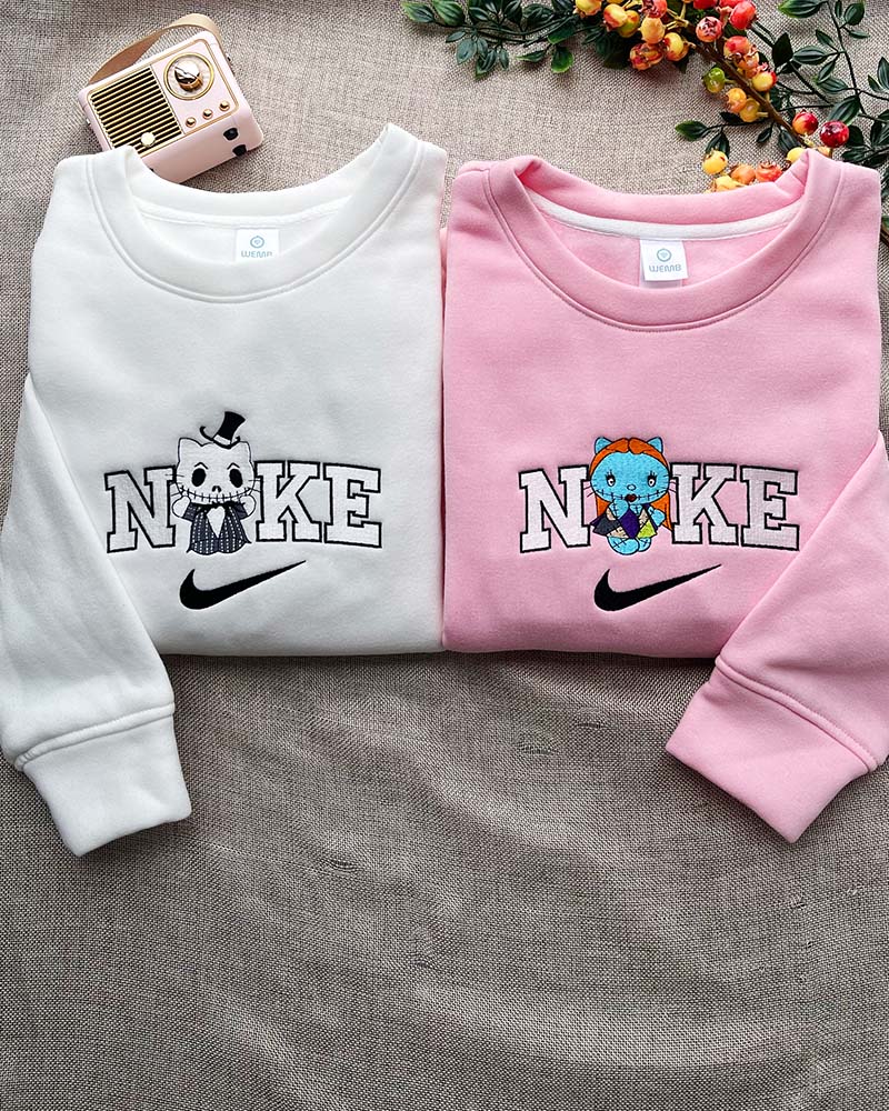 Jack & Sally (hello kitty version)- Embroidered Sweatshirt/Hoodie/T-shirt Jack & Sally (hello kitty version)- Embroidered Sweatshirt/Hoodie/T-shirt