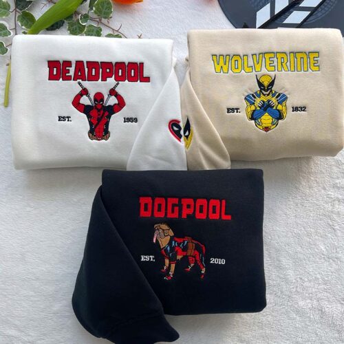 Deadpool, Wolverine & Dogpool – Embroidered Sweatshirt/Hoodie/T-shirt