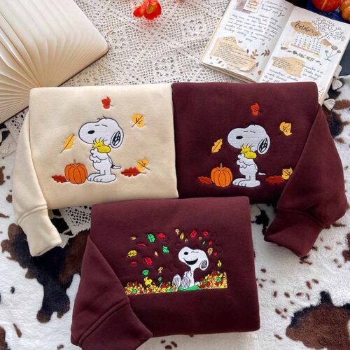 Snoopy Fall – Embroidered Sweatshirt/Hoodie/T-shirt