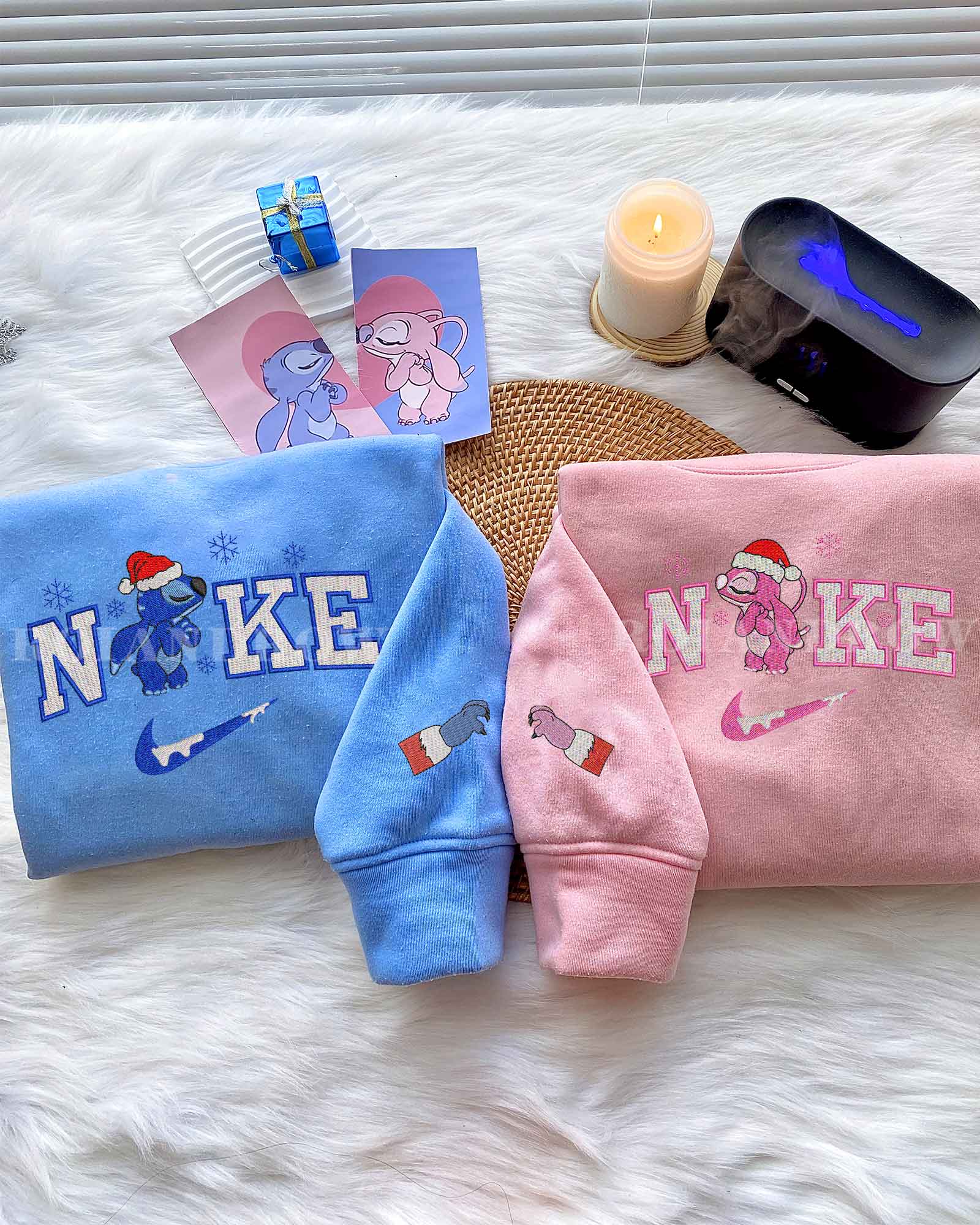 Stitch & Angel – Embroidered Christmas Shirt Stitch & Angel – Embroidered Christmas Shirt