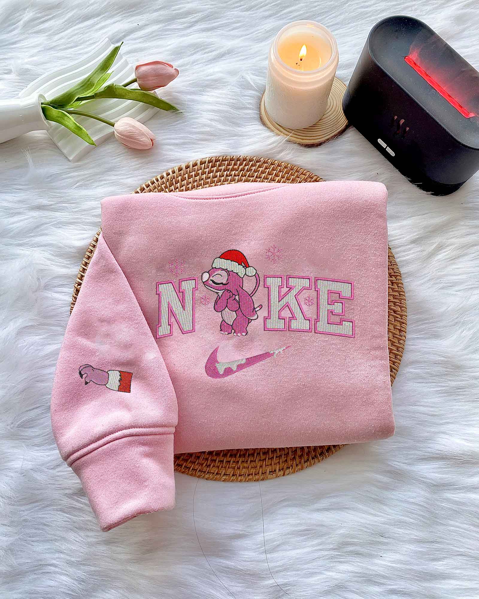 Stitch & Angel – Embroidered Christmas Shirt Stitch & Angel – Embroidered Christmas Shirt