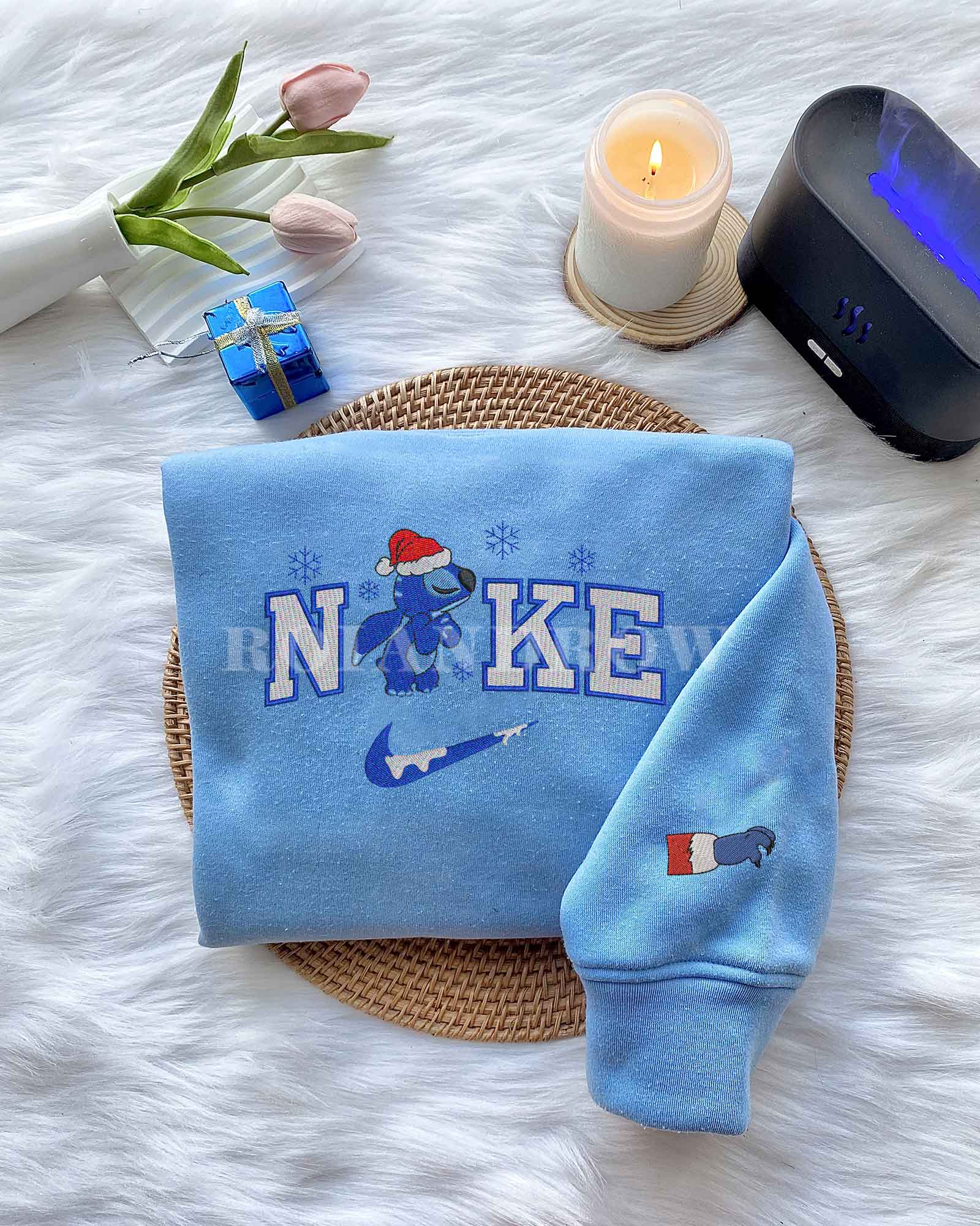 Stitch & Angel – Embroidered Christmas Shirt Stitch & Angel – Embroidered Christmas Shirt