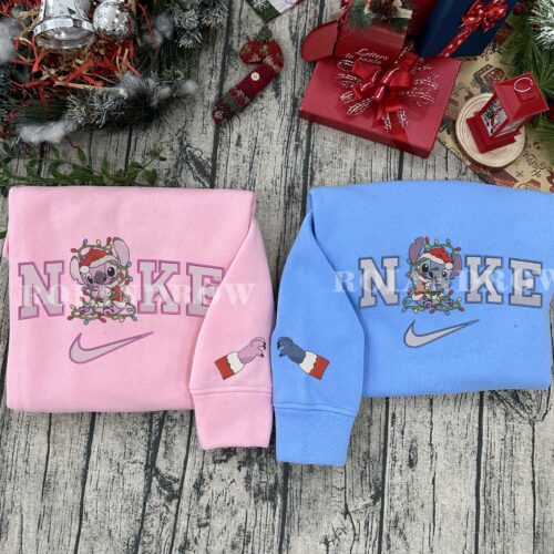 Stitch & Angel ver 2 – Embroidered Christmas Shirt