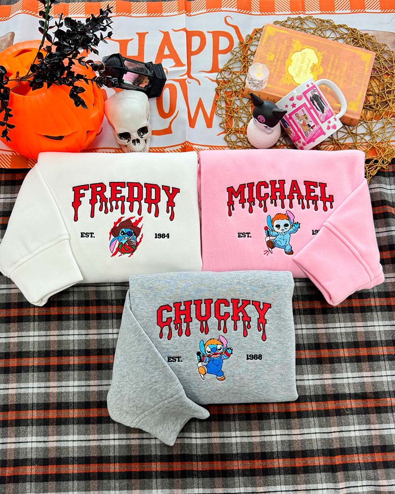 Stitch Halloween Version – Embroidered Sweatshirt/Hoodie/T-shirt Stitch Halloween Version – Embroidered Sweatshirt/Hoodie/T-shirt