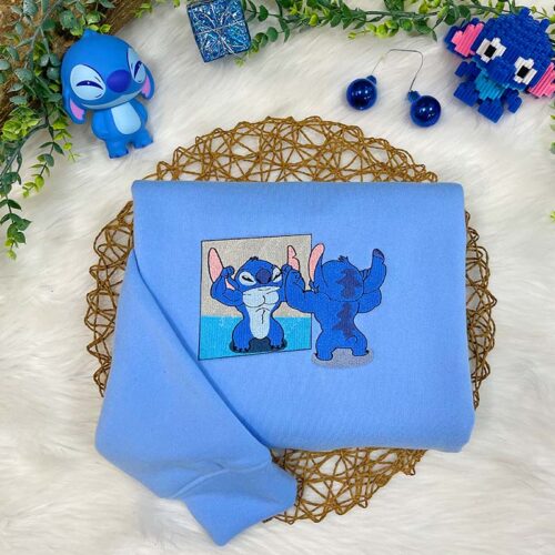 Stitch & Angel – Embroidered Sweatshirt/Hoodie/T-shirt
