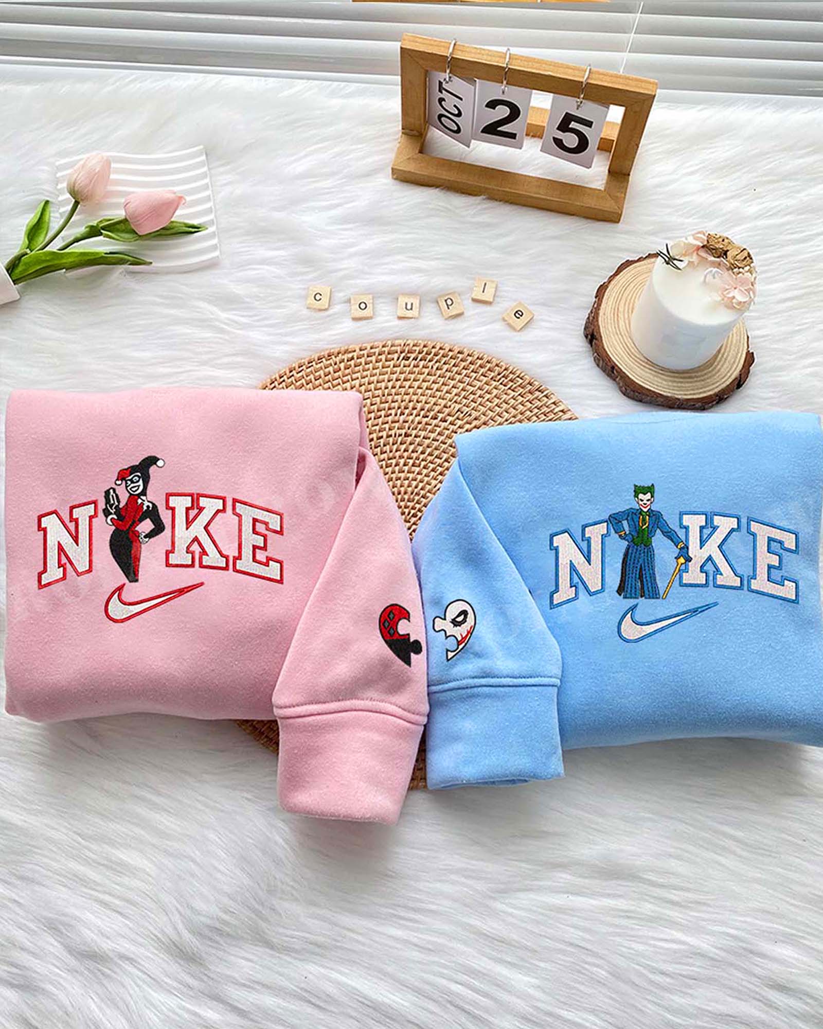 Joker And Harley Quinn – Embroidered Shirt Joker And Harley Quinn – Embroidered Shirt